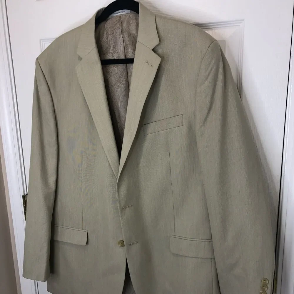Chaps cream 2 button blazer suit jacket, size 46L - Picture 4 of 8